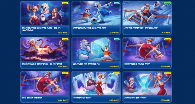 SGCasino bonus and free spins screenshot