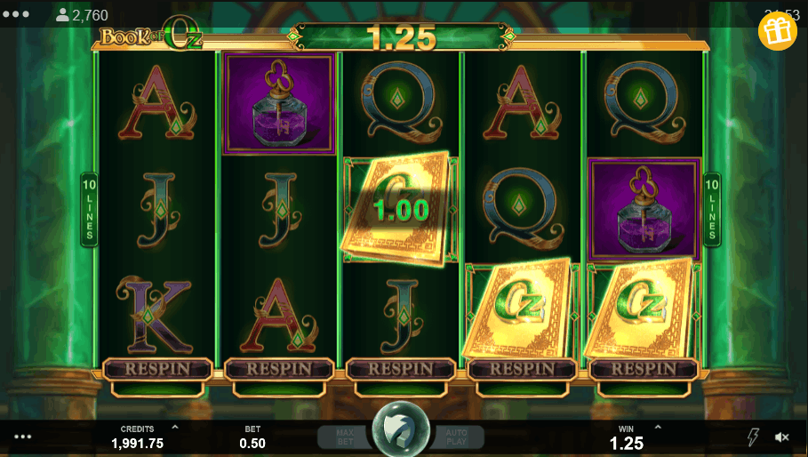 Book of Oz gameplay — 5×3 Wizard of Oz adventure slot by Triple Edge Studios